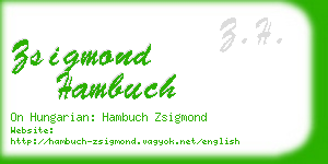 zsigmond hambuch business card